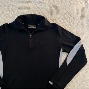 Icebreaker 100% Merino Wool Half Zip Sweater BODYFIT360 Black Gray Women’s Small